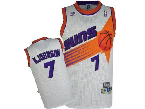Mens Phoenix Suns #7 Kevin Johnson White Throwback Throwback Jersey