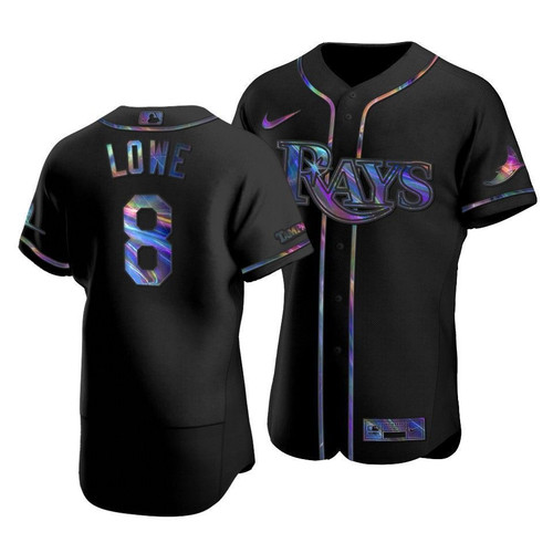 Tampa Bay Rays Brandon Lowe #8 Iridescent Logo Holographic Limited Jersey Black