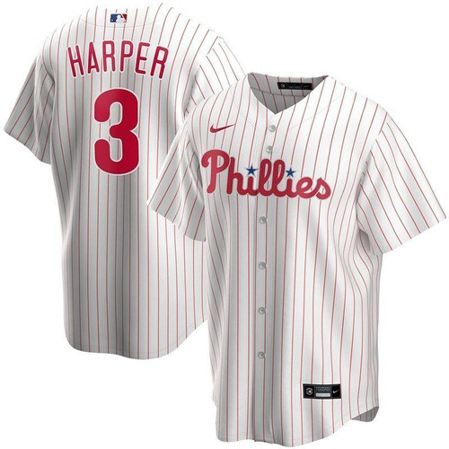 Philadelphia Phillies Bryce Harper #3 2020 MLB White Jersey