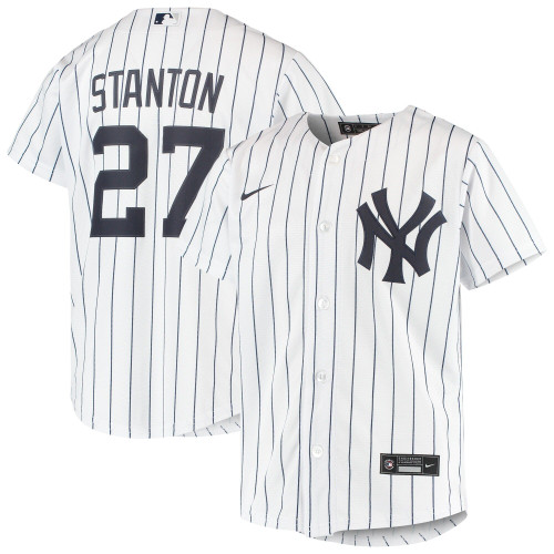 Nike Replica Giancarlo Stanton White/Navy New York Yankees Home 2020 Replica Player Jersey