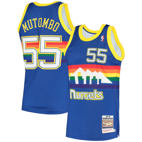 Dikembe Mutombo Denver Nuggets Mitchell & Ness 1991 Hardwood Classics  Jersey - Royal