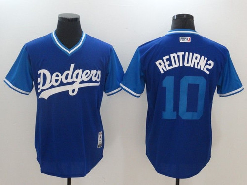 Los Angeles Dodgers Justin Turner Redturn2 #2 Mlb Nickname Edition Blue Jersey