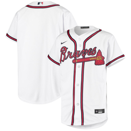 Nike Replica White Atlanta Braves Home 2020 Replica Team Jersey