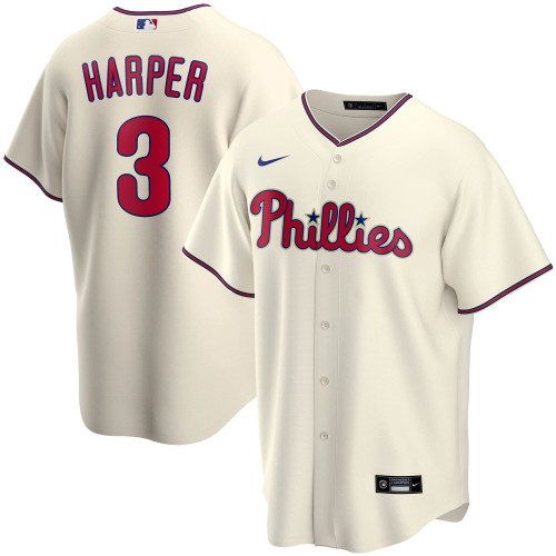 Nike Replica Bryce Harper Cream Philadelphia Phillies Alternate 2020 Replica Player Jersey