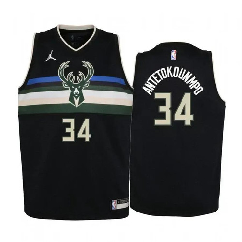 Giannis Antetokounmpo Milwaukee Bucks Black Statet Nba Jersey