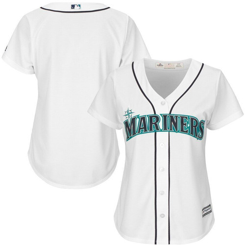 Seattle Mariners Majestic Womens Cool Base Jersey White 2021