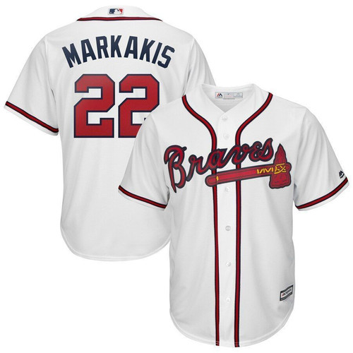 Nick Markakis Atlanta Braves Majestic 2021 Home Cool Base Player Jersey Jersey White 2021