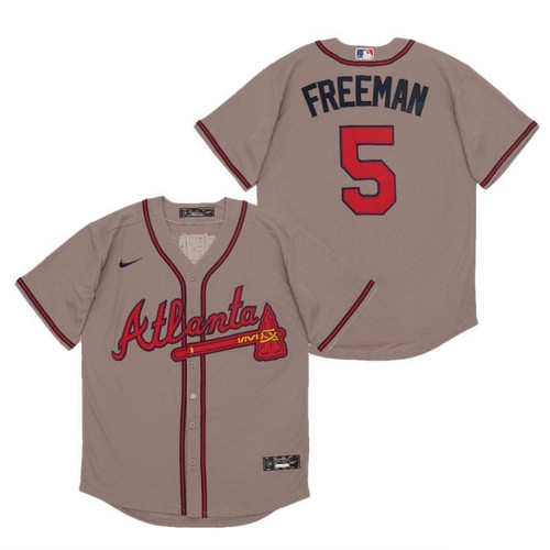 Atlanta Braves Freddie Freeman 5 2021 Mlb Grey Jersey Jersey