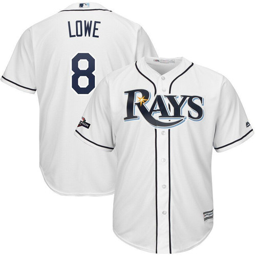 Brandon Lowe Tampa Bay Rays Majestic 2021 Postseason Official Cool Base Player Jersey Jersey White