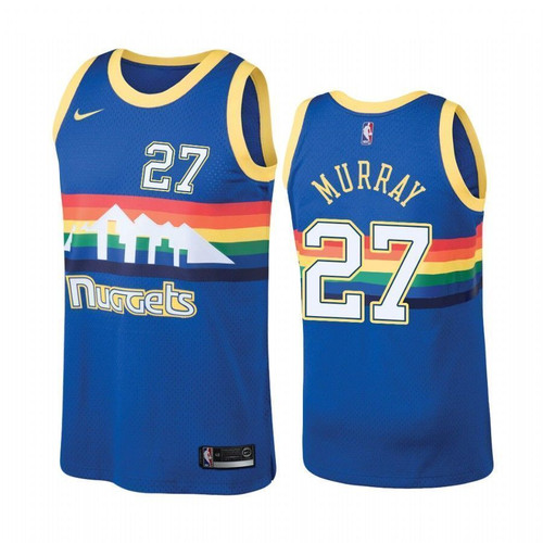 Men'S Denver Nuggets #27 Jamal Murray Hardwood Classics Blue Nba Jersey