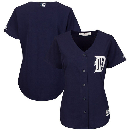 Detroit Tigers Majestic Womens Fashion Plus Size Cool Base Team Jersey Jersey Navy