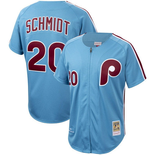 Mike Schmidt Philadelphia Phillies Mitchell & Ness Cooperstown Collection Baseball Jersey Mlb - Light Blue Baseball Jersey458