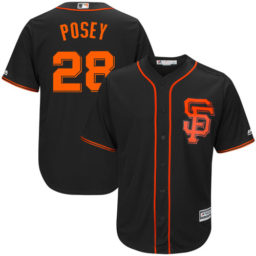 Majestic Buster Posey Black San Francisco Giants Alternate Official Cool Base Replica Player Jersey