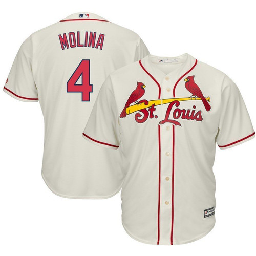 Yadier Molina St. Louis Cardinals Majestic Cool Base Player Jersey Cream 2019