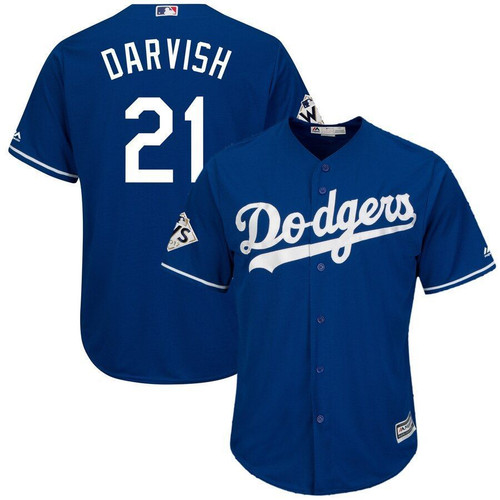 Yu Darvish Los Angeles Dodgers Majestic World Series Bound Cool Base Player Jersey Royal 2019