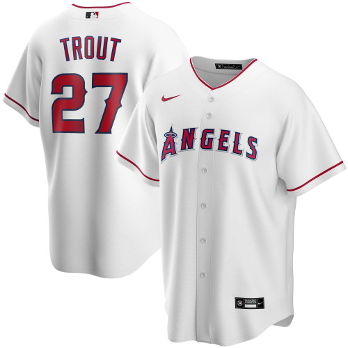 Nike Replica Mike Trout White Los Angeles Angels Home 2020 Replica Player Jersey