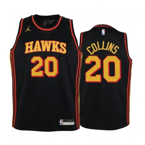 John Collins Atlanta Hawks Black Statet Nba Jersey Jumpman