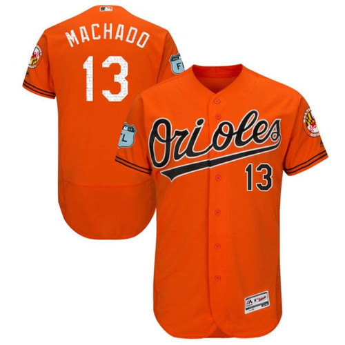 Manny Machado Baltimore Orioles #13 Orange Mlb 2017 Spring Edition Jersey
