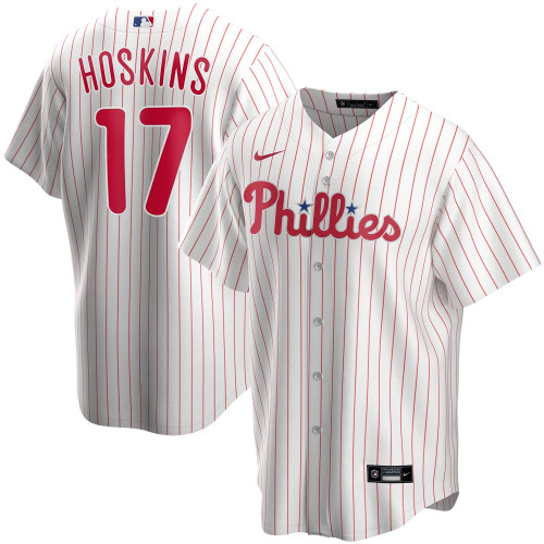 Nike Replica Rhys Hoskins White Philadelphia Phillies Home 2020 Replica Player Jersey