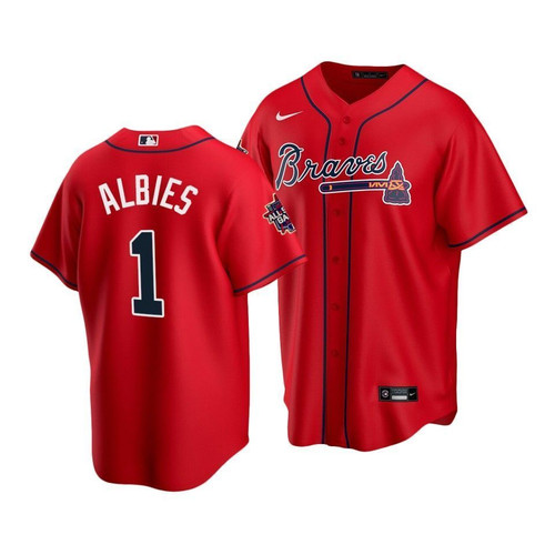Atlanta Braves Ozzie Albies #1 2021 Mlb All-Star Game Patch Jersey Red