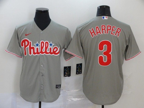 Philadelphia Phillies Bryce Harper 3 2021 Mlb Grey Jersey