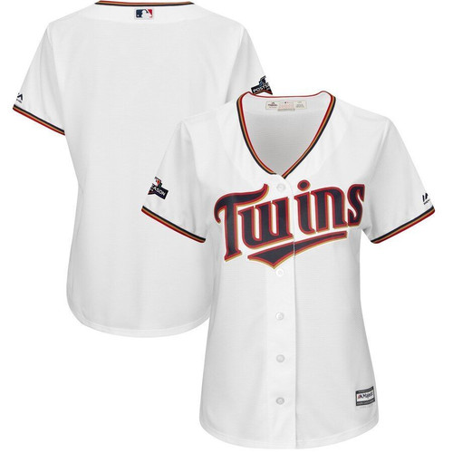 Minnesota Twins Majestic Womens 2021 Postseason Official Cool Base Team Jersey Jersey White