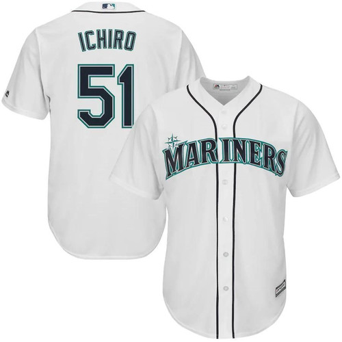 Ichiro Suzuki Seattle Mariners Majestic Home Official Cool Base Player White 3D Jersey