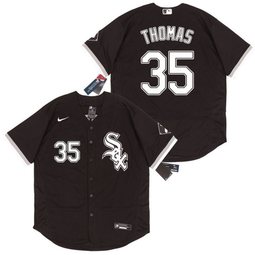 Chicago White Sox Frank Thomas 35 2021 Mlb Black Jersey