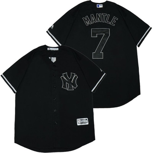 New York Yankees Mickey Mantle 7 2021 Mlb Black Jersey