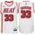 Male Alonzo Mourning Miami Heat #33 White Hardwood Classic Swingman Jersey
