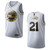 Philadelphia 76Ers 21 Joel Embiid Golden Edition White 3D Jersey