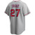 Men'S Mike Trout Silver Los Angeles Angels Road Replica Player Name Jersey