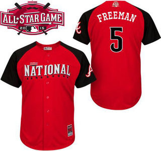 Freddie Freeman #5 Atlanta Braves 2015 National League Star Bp Limited Jersey - Red