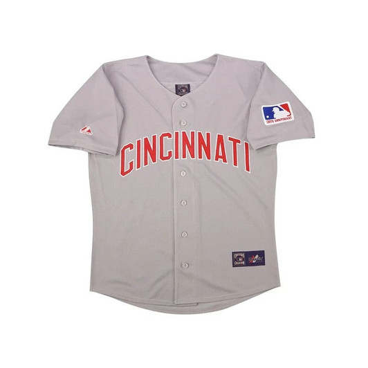 Cincinnati Reds 1969 Cooperstown Road W 100Th Patch Limited Jersey - Grey