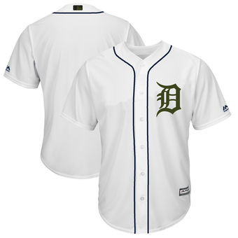 Detroit Tigers Majestic Mens 2018 Blank Memorial Day Limited Cool Base Team Jersey - White