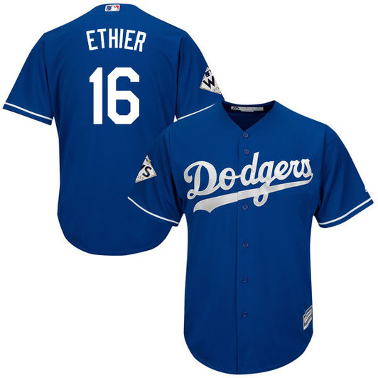 Andre Ethier #16 Los Angeles Dodgers Mens 2017 Cool Base World Series Bound Limited Jersey - Blue
