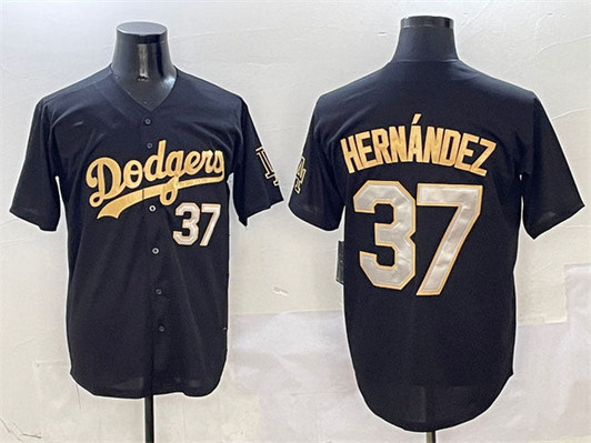 Black Gold #37 Los Angeles Dodgers Teoscar Hernandez Limited Baseball J Jersey