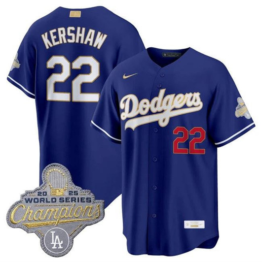 Clayton Kershaw #22 Los Angeles Dodgers 2026 Gold Limited Jersey - Royal