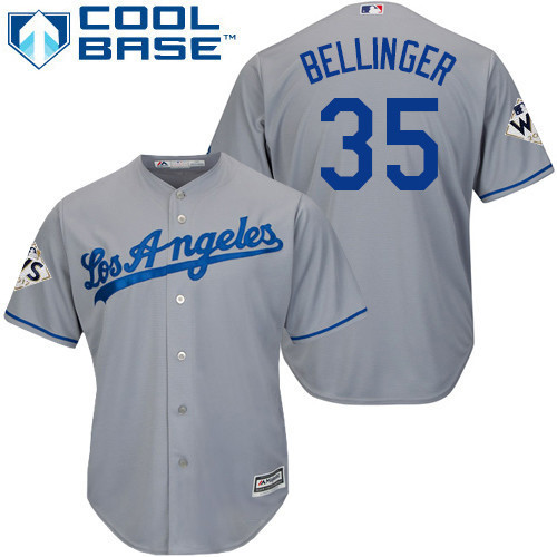 Cody Bellinger #35 Los Angeles Dodgers Mens 2017 Cool Base World Series Bound Limited Jersey - Grey