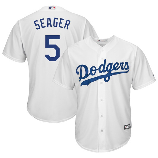 Corey Seager #5 Los Angeles Dodgers Majestic Tall Big Home Limited Cool Base Player Jersey - White