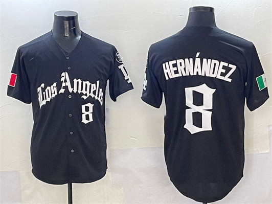 Enrique Hernandez #8 Los Angeles Dodgers 2025 Mexico La Gothic Style Limited Jersey - Black