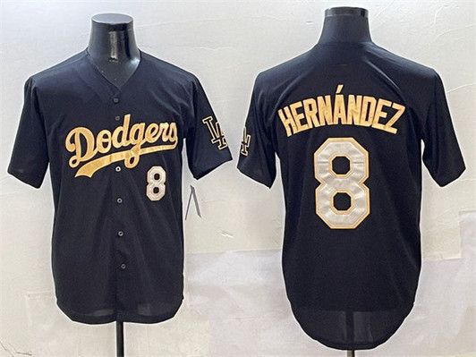 Enrique Hernandez #8 Los Angeles Dodgers Limited Baseball Je Jersey - Black Gold