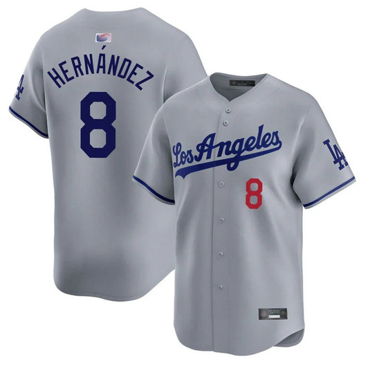 Enrique Hernandez #8 Los Angeles Dodgers Road Limited Jersey - Grey