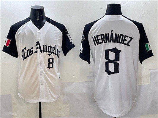 Enrique Hernndez #8 Los Angeles Dodgers 2025 Mexico La Gothic Style Limited Jersey - White Black
