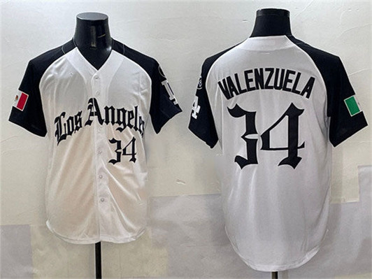 Fernando Valenzuela #34 Los Angeles Dodgers 2025 Mexico La Gothic St Limited Jersey - White Black