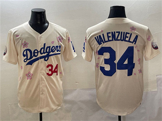 Fernando Valenzuela #34 Los Angeles Dodgers 2025 Tokyo Series Limited Stit Jersey - Cream