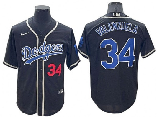 Fernando Valenzuela #34 Los Angeles Dodgers Fashion Limited Cool Base Jersey - Black