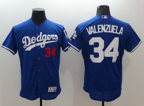 Fernando Valenzuela #34 Los Angeles Dodgers Majestic Mens 2016 Retired Flexbase Limited Baseball Jersey - Blue