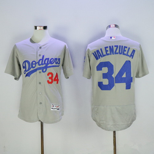 Fernando Valenzuela #34 Los Angeles Dodgers Majestic Mens 2016 Retired Flexbase Limited Baseball Jersey - Gray