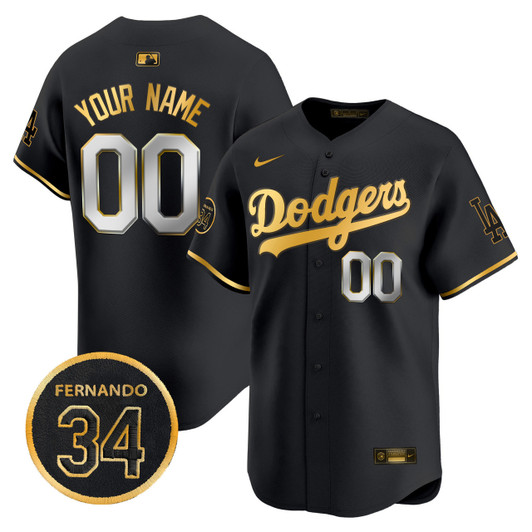 Fernando Valenzuela #34 Los Angeles Dodgers Memorial Patch Vapor Premier Limited Custom Jersey